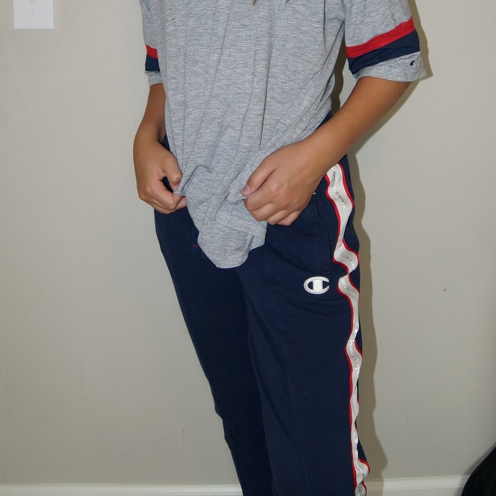 Champion set blue sweatpants/joggers and shirt
